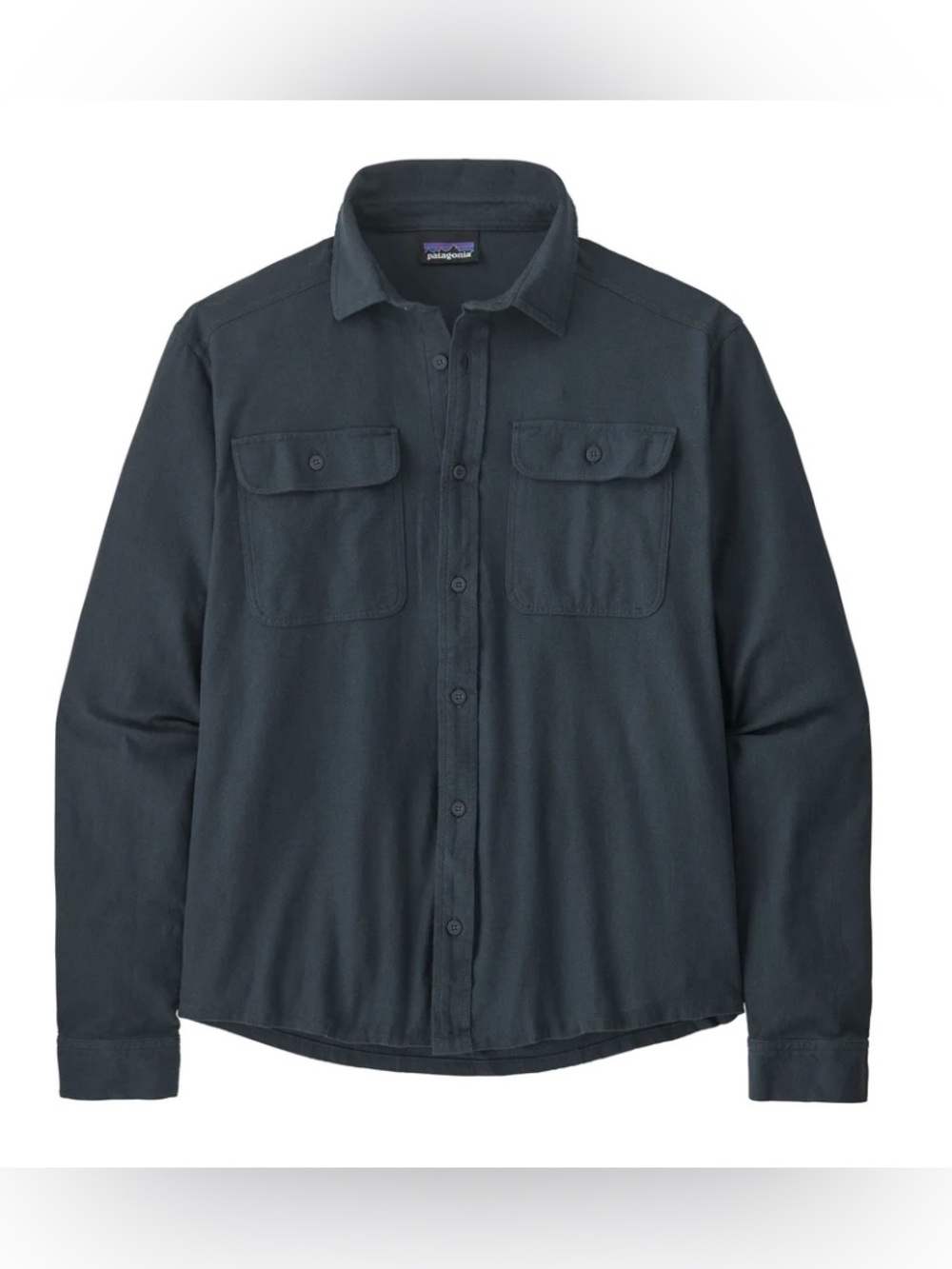 Patagonia Men's Knoven Cotton Button Down Shirt Smolder Blue Size Large